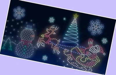 「墨田川でクリスマスドローンショー」🎵