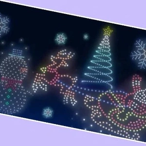 「墨田川でクリスマスドローンショー」🎵