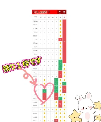 今週のご予約状況のお知らせです✨