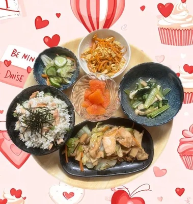 今朝の朝ご飯。もぐもぐ...