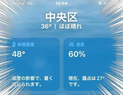 体感温度48度って?????