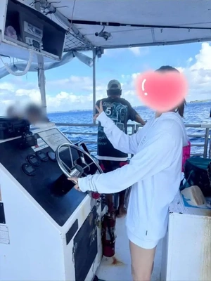 初!!お船の運転♪