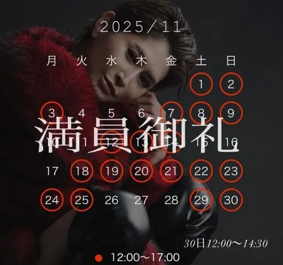 11月ご予約満了