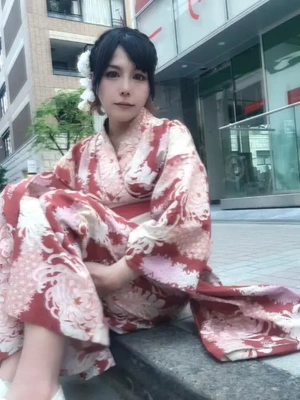 浴衣着たよ
