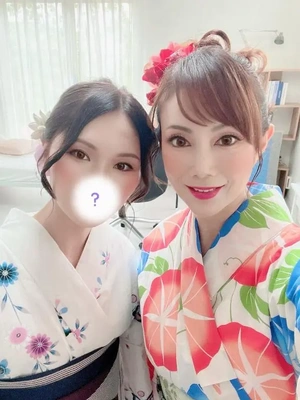 浴衣の撮影の一コマ