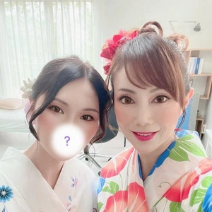 浴衣の撮影の一コマ
