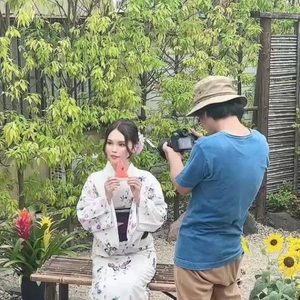 浴衣と西瓜と沙和
