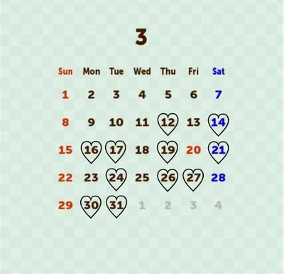 3月 出勤スケジュールと残っている枠