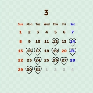 3月 出勤スケジュールと残っている枠