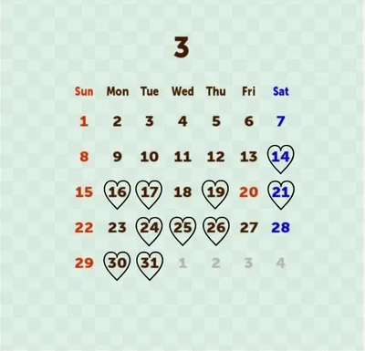 (最新版)  3月 出勤スケジュールと残っている枠