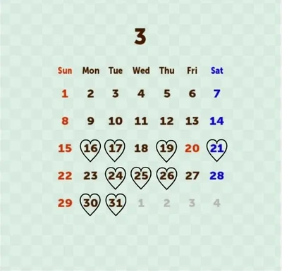 (最新版) 3月 出勤スケジュールと残っている枠