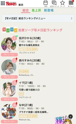 ヘブンの写メ日記ランキング