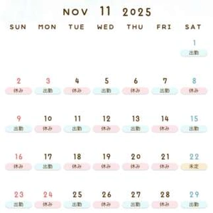 ♡ 11月の出勤予定 ♡