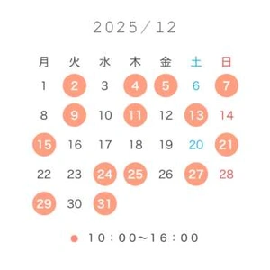 12月のスケジュールです🎄
