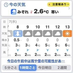 ちょっぴりみぞれ予報⛄️