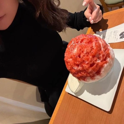 スッピンでも...かき氷🍧食べにゆきます。（心の中で今日は誰もいませんようにと...願いながら行く）