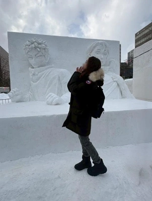 作ってる途中の雪まつり風景⛄️