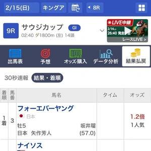 サウジカップ 2026 着順