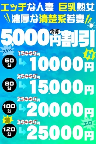 当店自慢の巨乳奥様の濃厚サービスを特別価格でご案内します♪